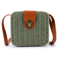Handmade Woven Ladies Straw Bag Fashionable Portable Button Purses Ladies Rattan Bags for Summer Beach Autumn Spring Wholesale