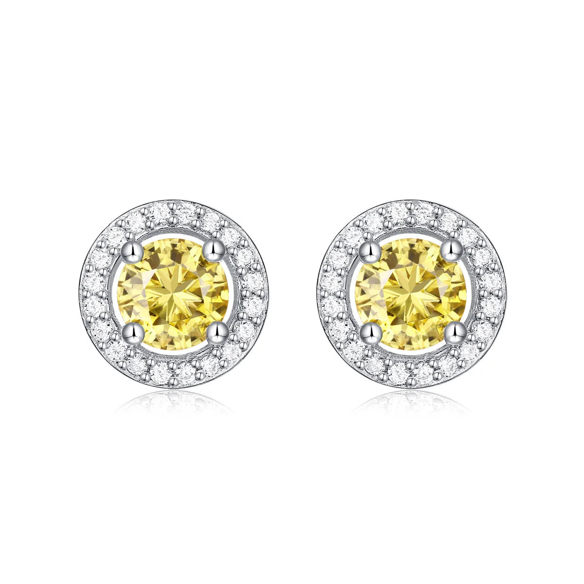 0.5Carat/1Pcs Sterling Silver 925 Solid Gold Moissanite Stud Earrings for Women Gold Elegant Personality  Jewelry Stud Earrings