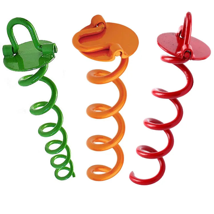 Spiral Soil Folding Pet Ground Anchor Solid Steel Swing Anchors Outdoor Camping Dog Tie Out Stake High Wind Protect Anchoring