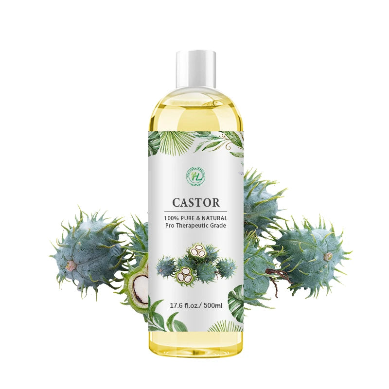 HL- Natural Cosmetic Essential Oils Supplier 500ML Bulk Jamaican Castor Seed Oil Cold Pressed for Eyelashes | Hi-Q