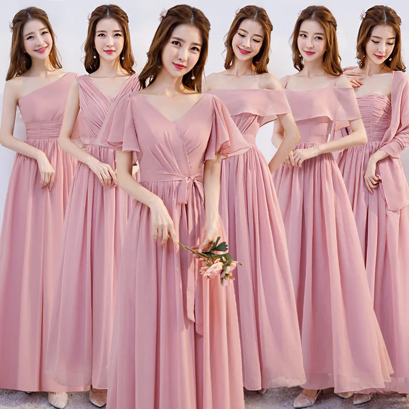 Hot Sale Multiple Styles Maxi Chiffon Bridesmaid Dresses Maid of Honor Dresses
