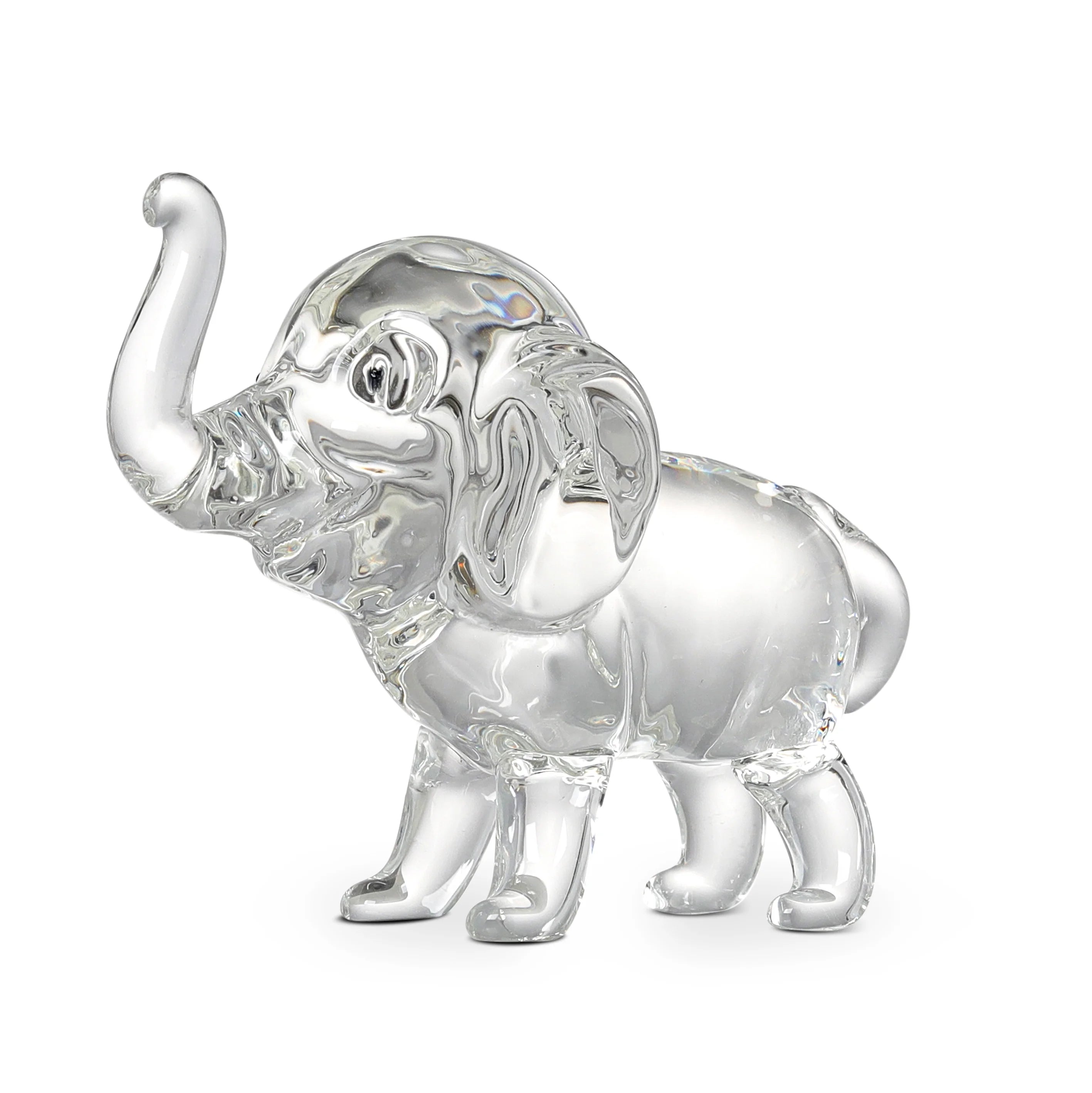 Crystal Lucky Elephant Figurine Collection Ornament Statue Animal Home Decor Paperweight Crystal Gifts for Child