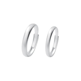 NO MOQ Jewelry Wholesale Custom Simple Glossy Couple Ring for Men Women Size Adjustable 925 Silver Wedding Lover Rings