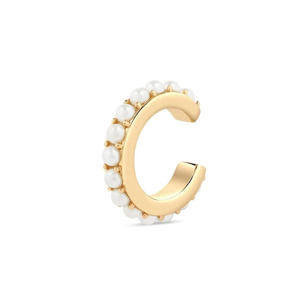 LOZRUNVE Jewellery 925 Silver Fashion No Piercing Clip On Pearl Eternity Ear Cuff Earring