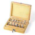 12-Piece Router Bits Set 6-Handles Woodworking Flash Trimmer Gong Knife Alloy Cutter Head Slotted Hard Case Tool Box Package