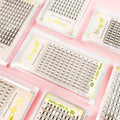 Medylashes Multi-D Handmade Heat Bonded Synthetic Hair Fan Eyelashes Sharp Base Premade Fans Eyelash Packaging Box Custom Lash