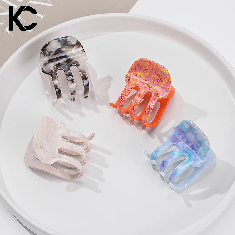 KUACHI Custom Acetate Claw Clip Wholesale Simple Style Sweet Hair Claw Clips Girls Small Cute Hair Claws With Logo