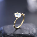 OL0926 Exquisite Craftsmanship Jewelry Wholesale Engagement Rings 925 Sterling Silver Upgraded Stone Moonstone Ring