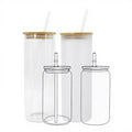 Custom Logo 16oz 20oz 25oz Beer Glass Cup Tumbler With Bamboo Lid and Straws Aesthetic Can Iced Coffee