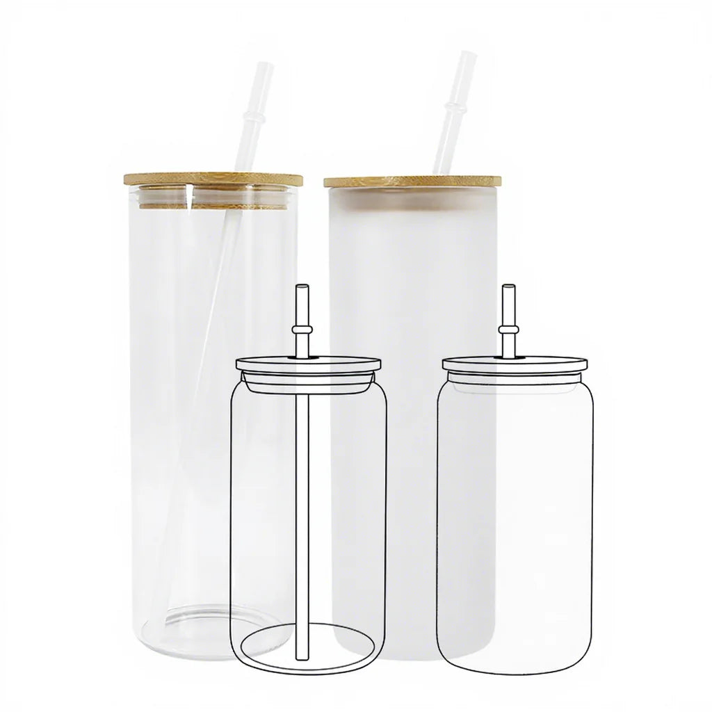 Custom Logo 16oz 20oz 25oz Beer Glass Cup Tumbler With Bamboo Lid and Straws Aesthetic Can Iced Coffee