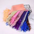Customized Fashion Outdoor Travel Fancy Feather Chiffon Scarf Hijab for Women