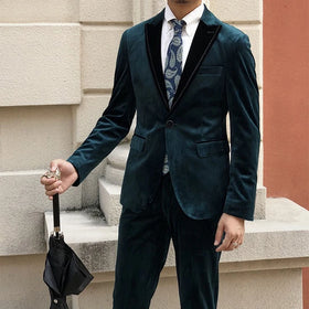 Autumn and Winter Luxury Suits for Men Retro Business Suit for Mens Suits 2 Piece Slim Fit