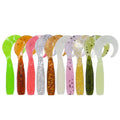 Artificial Soft Bait 55mm 1.6g 10pcs Curl Tail Soft Lure Artificial Plastic Soft Grub Lure Fishing Lure MegaBDM