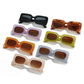 2022 Trendy Vintage Retro Custom Candy Color Shades Thick Rectangle Oversized Squared Sunglasses Women Men