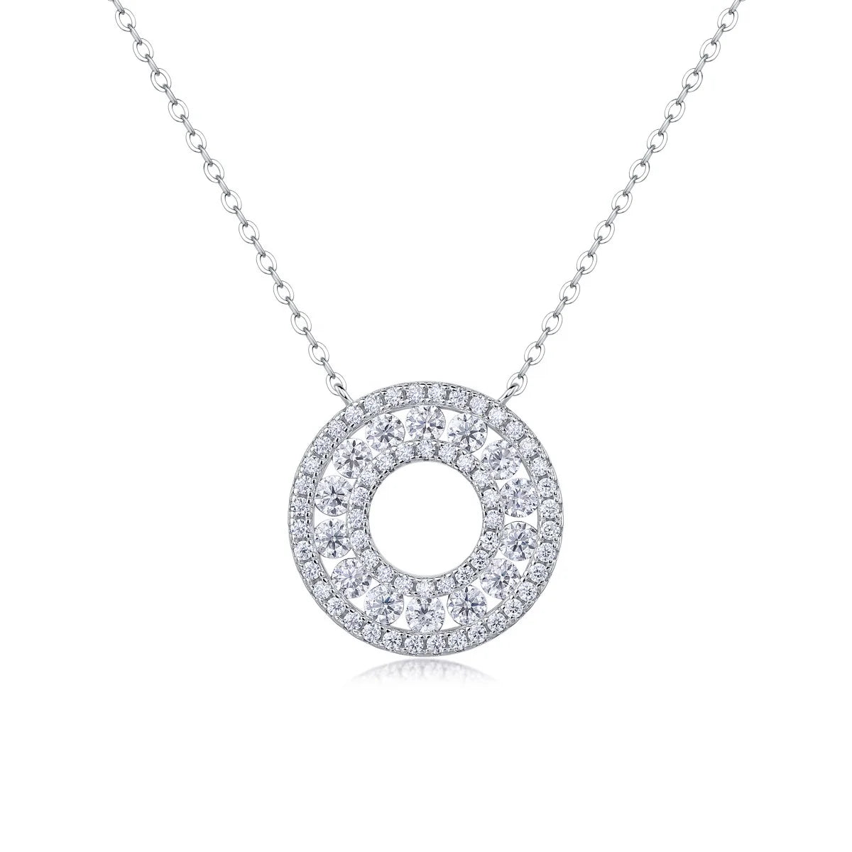 Hot Sale Design Pendant 925 Sterling Silver Chain VVS D 1Ct Moissanite Classic Engagement Adjustable Necklace