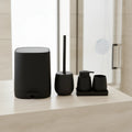 Luxury Modern Resin Bathroom Set - WC Toilet Brush Trash Can Black Plastic  Essentials Bathroom Accessories for Home