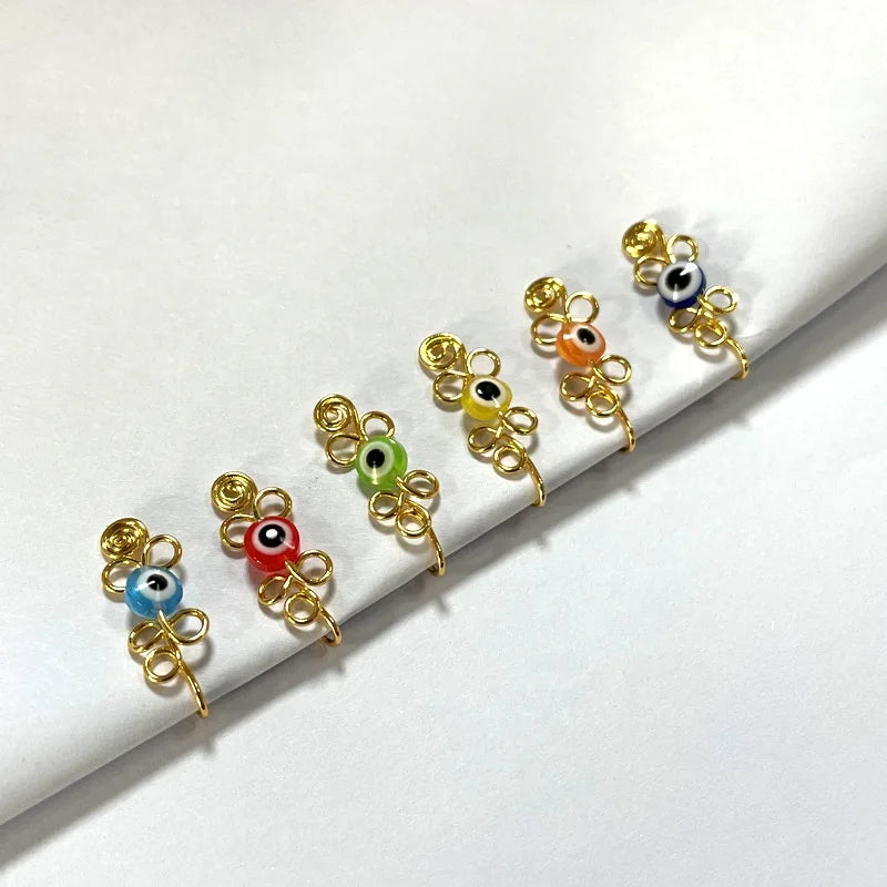 Gaby New Design Turkey Eye Stainless Steel Nose Cuff  Faux Nose Ring Indian Nose Rings Gold Wholesale Body Jewelry