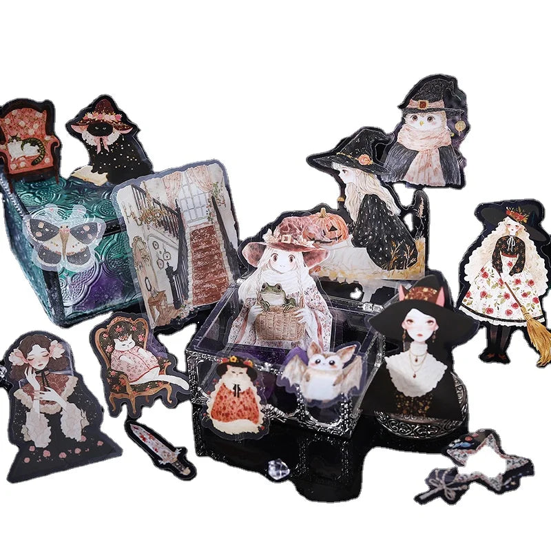 20 Character Scenic Stickers Per Pack Black Enchantment Collection Enchantress Theme 6 Types