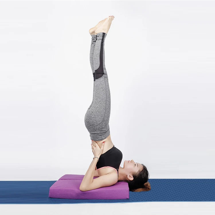 New Headstand Cotton Washable Yoga Pillow Foldable Handstand Iyengar Yoga Props Shoulder Pad 60x22cm 10cm Thick