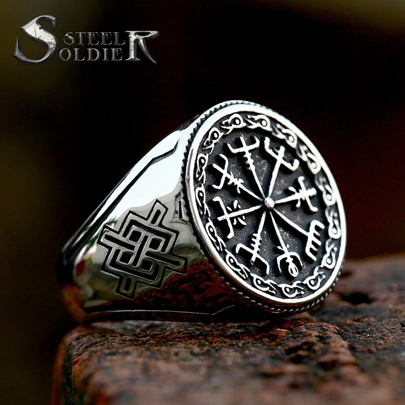 SS8-1010R Steel Soldier Fashion Jewelry Stainless Steel 316L Viking Triangle Rings for Men Classic Ring Punk Ring