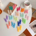 Wholesale Fashion Jewelry Colorful Acrylic Hoop Polychromatic Chain Earrings
