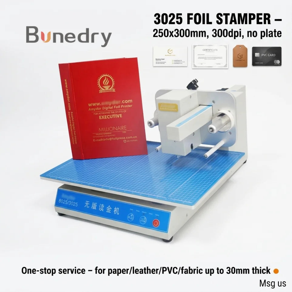 Automatic Digital Flatbed Hot Foil Stamping Machine 3025 Desktop for Leather Paper PVC Card Business Card