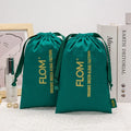 Luxury Soft Wholesale Customized Environmental Protection Gym Cosmetic Shoe Clothes Green Cotton Drawstring Bag