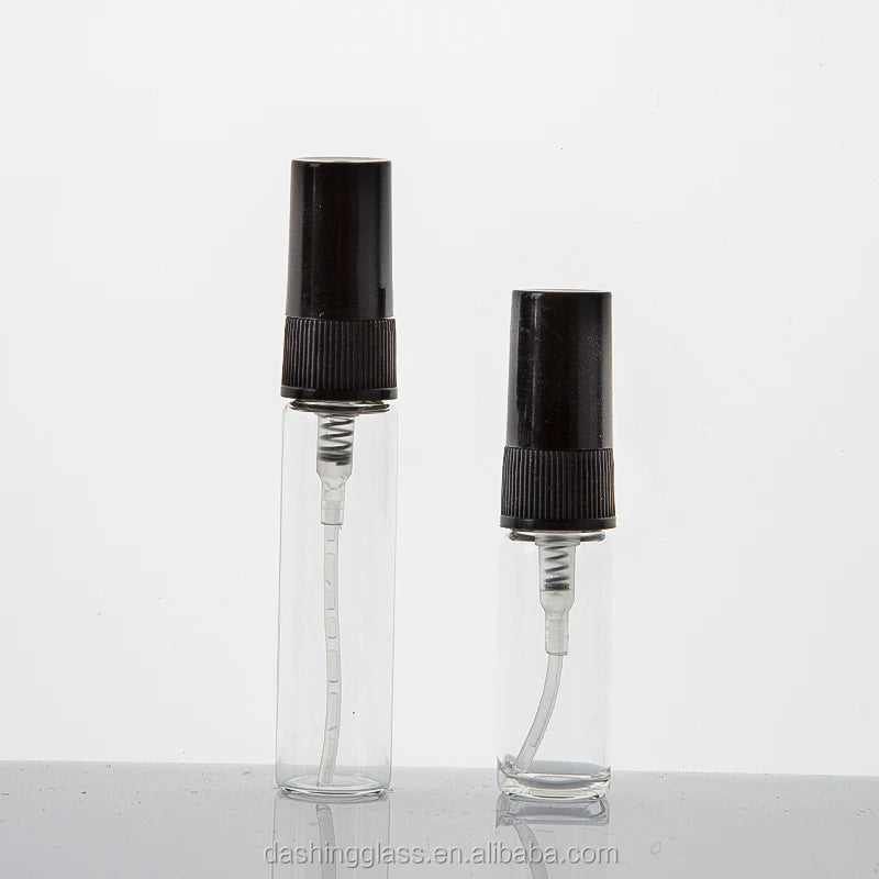 Empty Mini clear Glass Small Travel Sample Perfume Atomizer Tester 5 ml Perfume Tester Glass Bottle Vials With Spray Pump