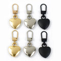 Deepeel ZT049 8.5*38mm DIY Luggage Garment Accessories Detachable Zipper Lock Head Puller Heart-Shaped Zipper Puller for Bag
