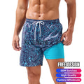 Personalized Paisley Print Summer Beachwear with Compression Liner Bathing Suit Waterproof Pocket Mens Swim Trunks