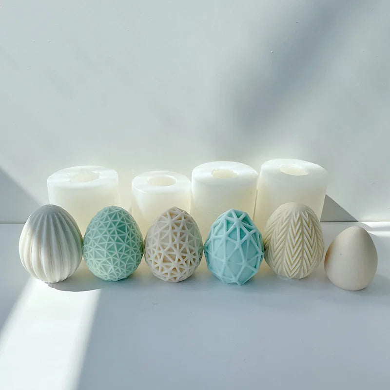 DIY 3D  Wave Mesh Easter Egg Candle Mold Mould Christmas Big Bubble Silicone Mold Candle Mousse Cake Mold
