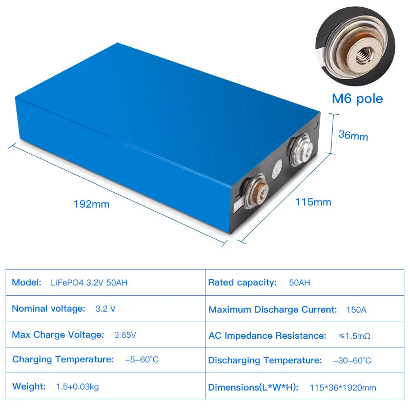 Lifepo4 Lithium Battery 50Ah 90Ah 120Ah 202Ah 280Ah LiFePO4 Cell for Solar System