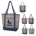 Ruth Bellevue Clear Medium Shopping Tote Bag with Front Pocket Non-Woven Custom with Letter Pattern