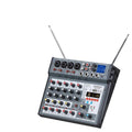 BMG 6 Channel Audio Mixer With Dual UHF Wireless Microphone USB Mixing Console 16 DSP for DJ Karaoke Home PC Record