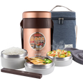 2.0L with 3 Layer Double Wall Small Boxes Thermal Insulated Stainless Steel Tiffin Lunch Box Vacuum Food Container MegaBDM