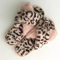 Basic Cross Strap Women's Leopard Print for Slippers Soft Plush Breathable Furry for Indoor & Outdoor Warm Anti-Slip for Spring