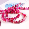 Striped Agate Stone Loose Bead Round Semi-Precious Gemstone Beads for Jewelry Making