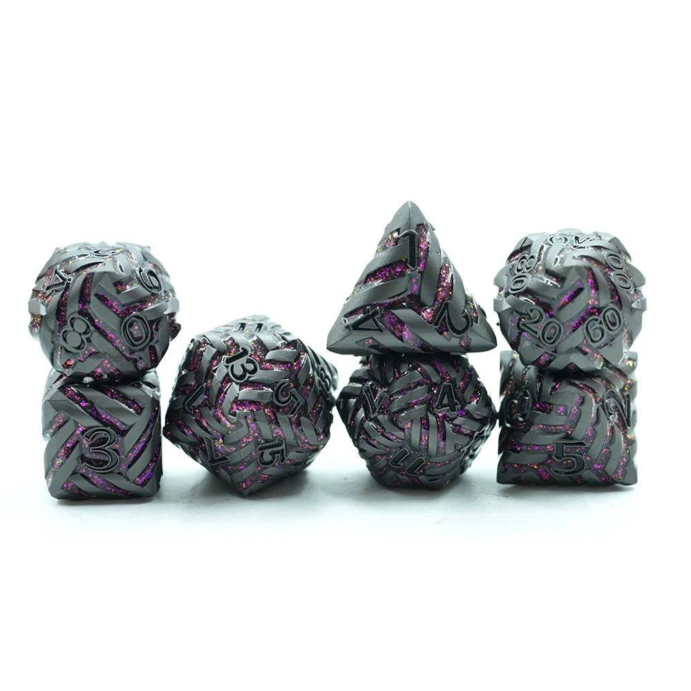 Hot Sale Professional Lower Price Pastel Round Edge Metal 7pcs Dice Set DND RPG Board Game