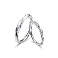 GR92 Eternal Couple Ring Trendy S925 Sterling Silver Water Waves Promise Mobius Ring with Geometric Inlay Zircon Engagement Gift
