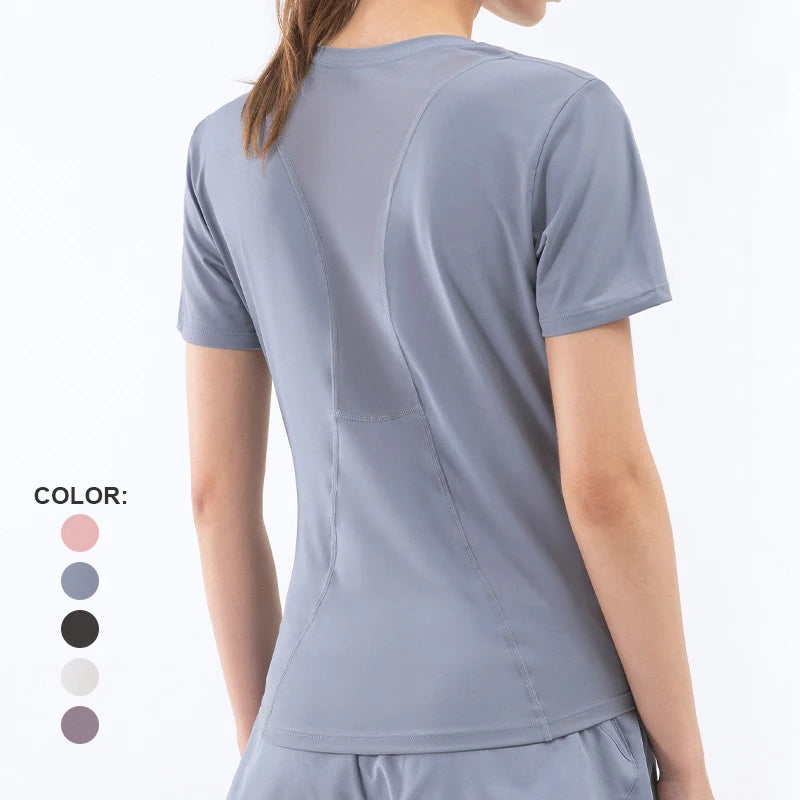 Womens Breathable Loose Workout T Shirts Mesh Athletic Running Gym Shirts Moisture Wicking Perfomance Yoga Top