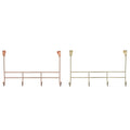 Simple Design Iron Coated Metal Over Door Clothes Door Hooks Hanger Gold Bathroom Door Hooks Decor With 4 Hooks Hanger