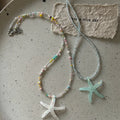 New Arrivals Summer Fashion Ocean Elements Starfish Pendant Necklace Sweet Girl Bead Necklace Women