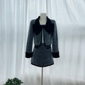 Fashion Style Autumn New Set Women's Plush Short Coat Half Skirt Two Piece Set