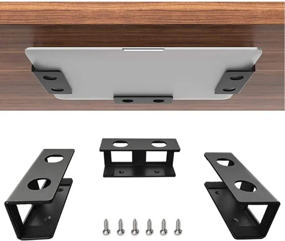Aluminum Under Desk Laptop Holder Stand Tray Metal Multifunction Carbon Steel Rack Home Furniture Storage Shelves 4 Layer Metal