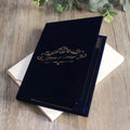 Chic Decorating Elegant Navy Blue Velvet Wedding Invitation with clear Acrylic Main Card Foiling Printing Invites