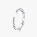 Ailmay 925 Sterling Silver Fashion Open Size Sparkling CZ Index Finger Ring for Women Classic Wedding Engagement Fine Jewelry