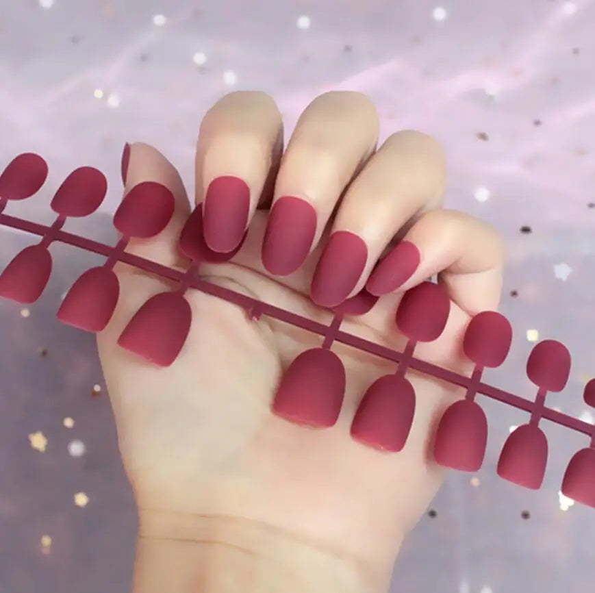 Hot Sale Fakenail False Nail Round Matte Medium Press on Nails Private Label Artificial Nails