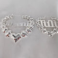 Qiuhan Personalized Stainless Steel Jewelry Twist Custom Letter Name 3D Bubble Heart Hoop Earrings Gift for Women