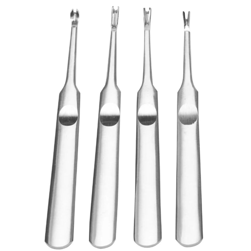 BIN Professional Silver Stainless Steel Finger Cuticle Cleaner Fork Pusher Nail Art Tools Manicure Pedicure Tools