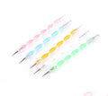 Luxury Double Head Nail Art Dotting Pens 5pcs Set with Dot Screw Rod Plastic Brushes Crimped Ferrules Nail Tools for Painting